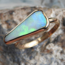 Load image into Gallery viewer, Lightning Ridge Solid White Opal Ring with Multi-Color