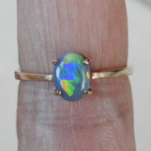 Load image into Gallery viewer, Lightning Ridge Black Opal Ring