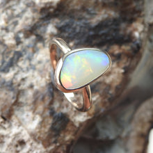 Load image into Gallery viewer, Coober Pedy Solid Natural White Opal Ring