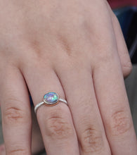 Load image into Gallery viewer, Lightning Ridge Crystal Opal Gold Sterling Ring