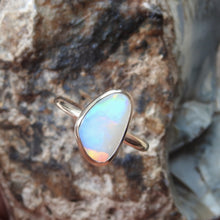 Load image into Gallery viewer, Coober Pedy Solid Natural White Opal Ring