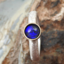 Load image into Gallery viewer, Made to order Solid Lightning Ridge Black Opal Ring with Blue Color