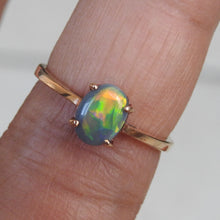Load image into Gallery viewer, Lightning Ridge Black Opal Ring