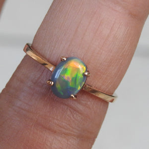 Lightning Ridge Black Opal Ring