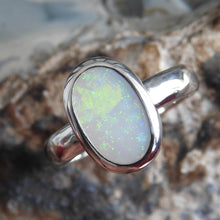Load image into Gallery viewer, Solid Lightning Ridge Opal Sterling Silver Ring
