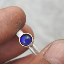 Load image into Gallery viewer, Made to order Solid Lightning Ridge Black Opal Ring with Blue Color