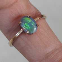 Load image into Gallery viewer, Lightning Ridge Black Opal Ring