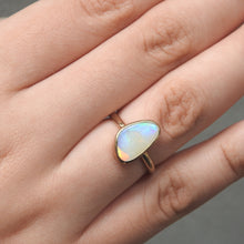 Load image into Gallery viewer, Coober Pedy Solid Natural White Opal Ring