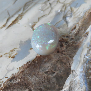 Natural Solid Polished Opal from Lightning Ridge with Green Blue Colors.