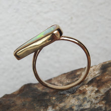 Load image into Gallery viewer, Lightning Ridge Solid White Opal Ring with Multi-Color