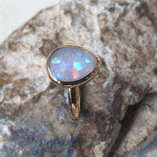 Load image into Gallery viewer, Lightning Ridge Solid Opal Ring with Multi-Color