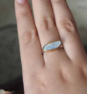 Mintabie Solid Dark Opal Ring