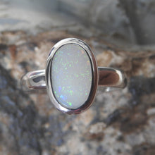 Load image into Gallery viewer, Solid Lightning Ridge Opal Sterling Silver Ring