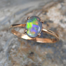 Load image into Gallery viewer, Lightning Ridge Black Opal Ring