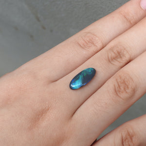 Made to order 10k YG Bezel Ring with Australian Black Opal