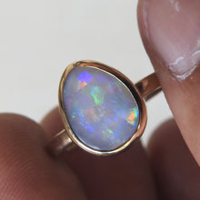 Load image into Gallery viewer, Lightning Ridge Solid Opal Ring with Multi-Color