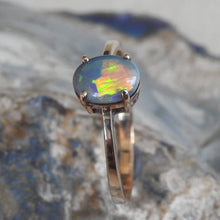 Load image into Gallery viewer, Lightning Ridge Black Opal Ring