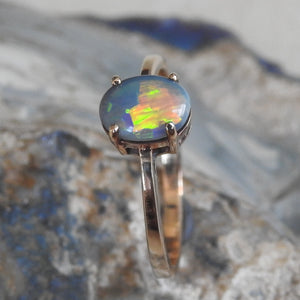 Lightning Ridge Black Opal Ring