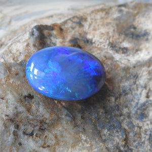 Solid Natural Black Opal from Lightning Ridge with Blue Green Colors.