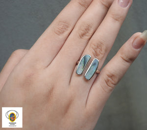 Solid Mintabie Seam Opal Sterling Ring