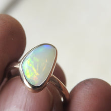 Load image into Gallery viewer, Coober Pedy Solid Natural White Opal Ring