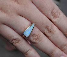 Load image into Gallery viewer, Lightning Ridge Solid White Opal Ring with Multi-Color