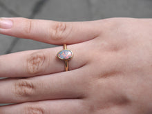 Load image into Gallery viewer, Lightning Ridge Solid Natural Opal Ring with Multi-Color
