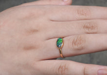 Load image into Gallery viewer, Solid Lightning Ridge Natural Black Opal Ring