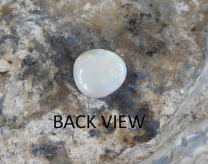 Natural Lightning Ridge Solid Polished White Opal with Multi-Color Fires.